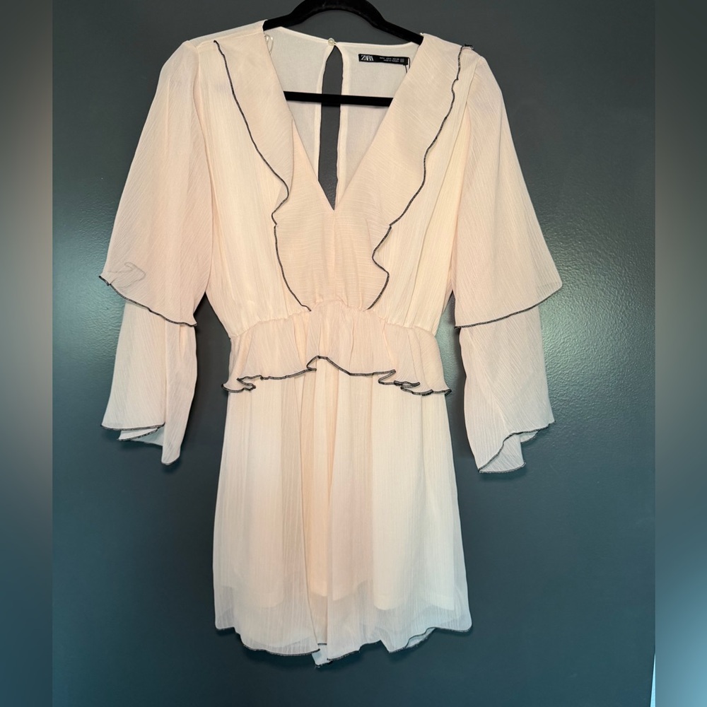 Zara - Ruffle Romper - Cream - Picture 3 of 5